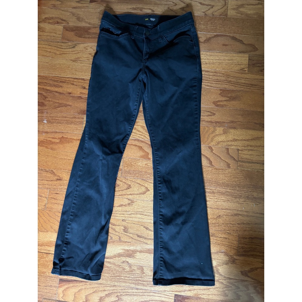 Lee Regular Fit Bootcut Mid Rise Flex Motion Black Jeans Size Medium